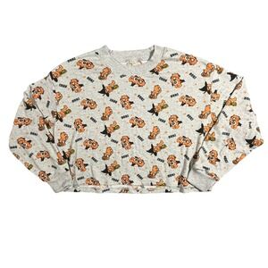 American Eagle Outfitters AE Lounge Gray Care Bear Graphic Cropped Sweatshirt M